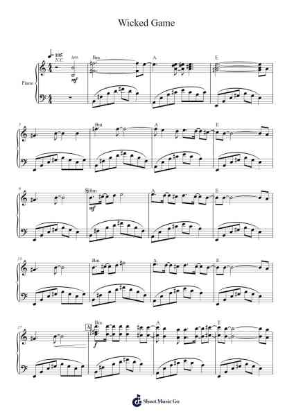 Wicked Game Sheet Music by Chris Isaak-Arr.Ianlay Hullee