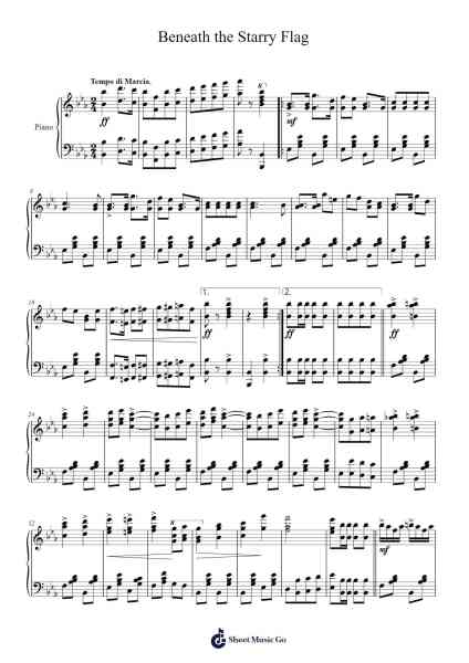 Beneath the Starry Flag Sheet Music by Sadie Koninsky-Arr.Holmesmax