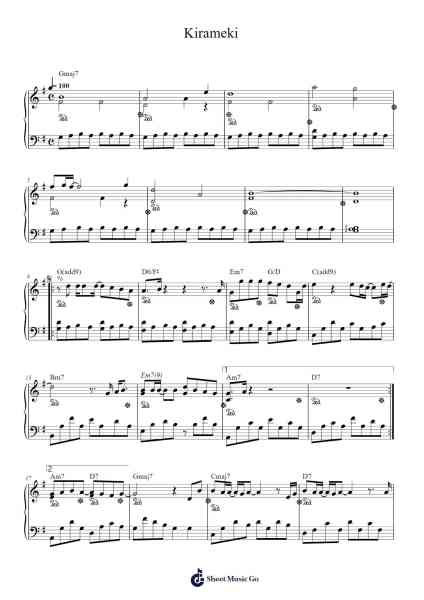Kirameki Sheet Music by undefined-Arr.Spenchi Gushall