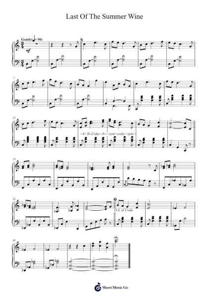Last Of The Summer Wine Sheet Music by Ronnie Hazlehurst-Arr.Efbin Kimsie