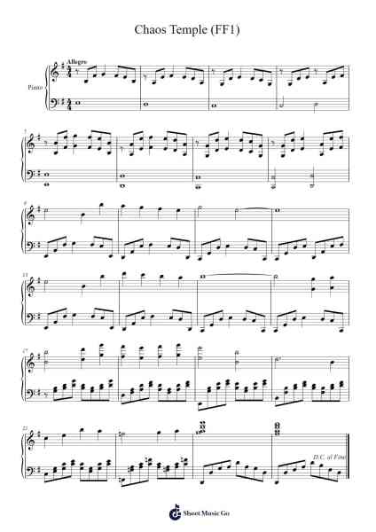 Chaos Temple (FF1) Sheet Music by Nobuo Uematsu-Arr.Gailgale