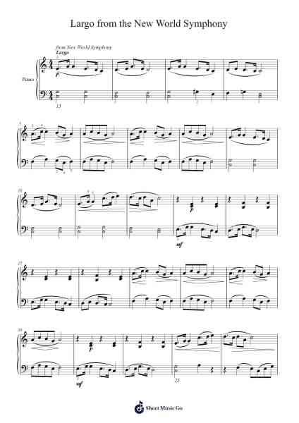 Symphony No. 9 in E Minor, "From the New World", Op. 95, B. 178: II. Largo Sheet Music by Antonín Dvořák-Arr.Dilliz Woolfsil