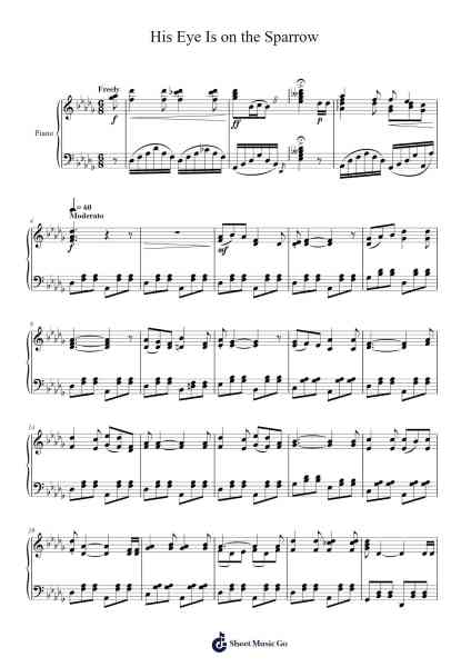 His Eye Is on the Sparrow Sheet Music by Charles H. Gabriel-Arr.Abralph Strares
