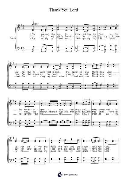 Thank You Lord Sheet Music by Robert Deel-Arr.Cookje