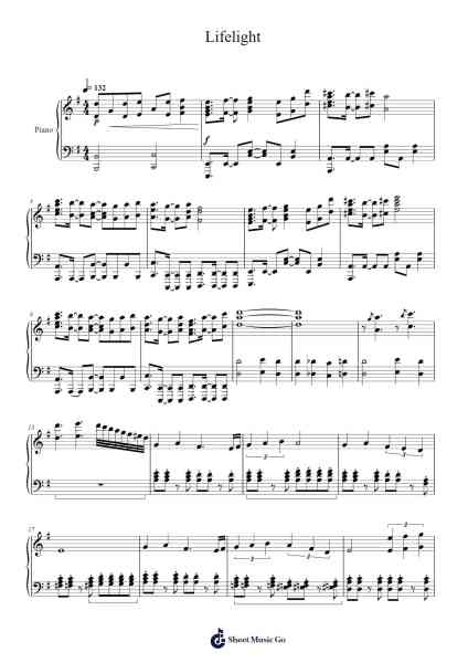 Lifelight Sheet Music by Hideki Sakamoto-Arr.Chamtra