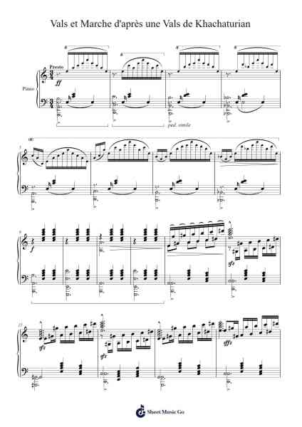 Op. 13 Vals et Marche d'après une Vals de Khachaturian Sheet Music by Aram Khachaturian-Arr.Fmar Geearl