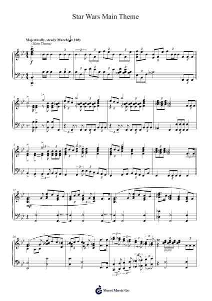 Star Wars Main Theme Sheet Music by John Williams-Arr.Eipsyale