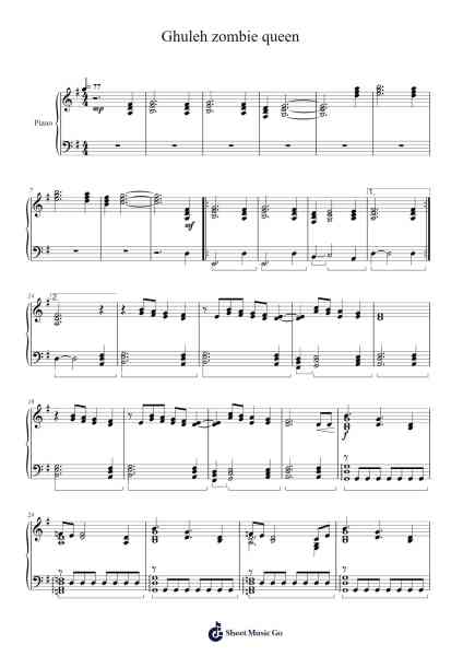 Ghuleh zombie queen Sheet Music by Ghost-Arr.Jounic Beauback