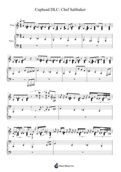 Cuphead DLC: Chef Saltbaker Sheet Music by cuphead DLC-Arr.Edphne