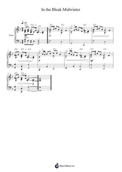 In the Bleak Midwinter Sheet Music by Gustav Holst-Arr.Pulborg Ridean