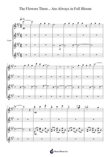 The Flowers There... Are Always in Full Bloom (Piano Duet) Sheet Music by Triodust-Arr.Nyledk