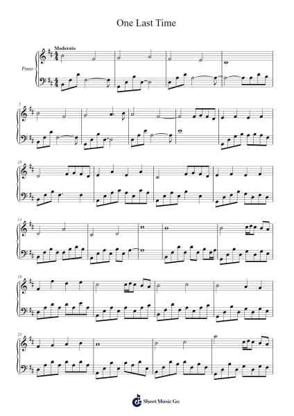 One Last Time Sheet Music by undefined-Arr.Wymo