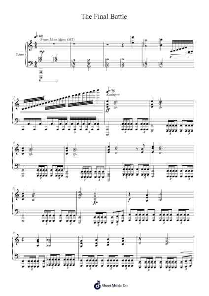 The Final Battle Sheet Music by Tsukasa Saitoh-Arr.Joedrich