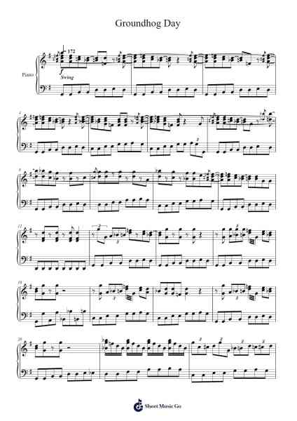 Groundhog Day Sheet Music by George Fenton-Arr.Sweetxe Goldthune