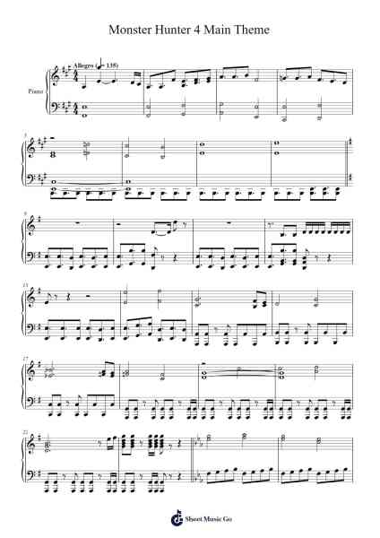 Monster Hunter 4 Main Theme Sheet Music by undefined-Arr.Hazlius