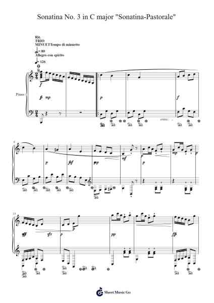 Sonatina No. 3 in C major "Sonatina-Pastorale" Sheet Music by Mason Ma-Arr.Montor