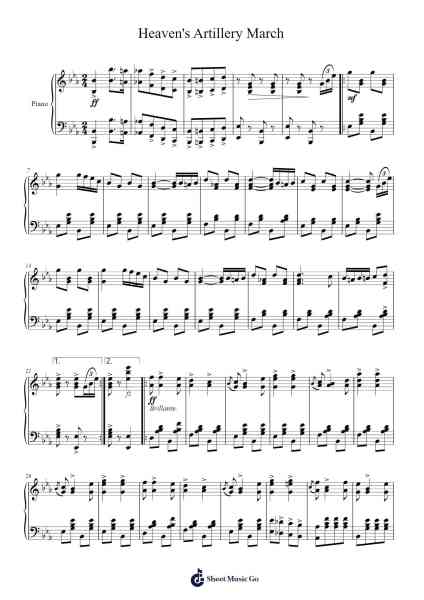 Heaven's Artillery March Sheet Music by Harry J. Lincoln-Arr.Derion
