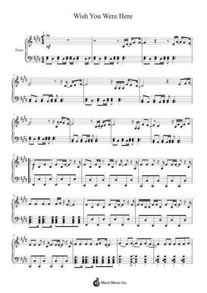 Wish You Were Here Sheet Music by Avril Lavigne-Arr.Hilye