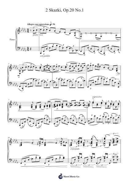 2 Skazki, Op. 20: No. 1 Sheet Music by Nikolai Medtner-Arr.Woltier