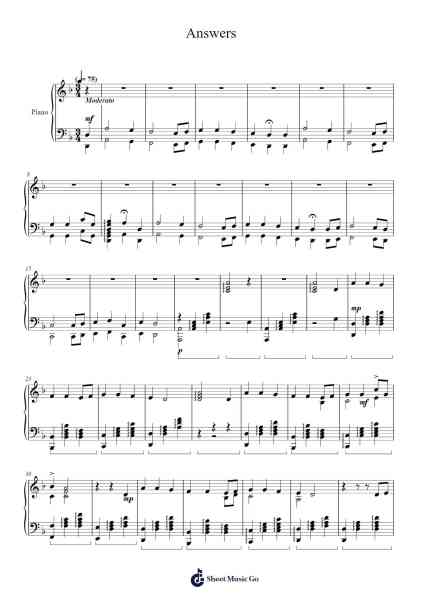 Answers - Final Fantasy XIV Sheet Music by Nobuo Uematsu-Arr.Quingar