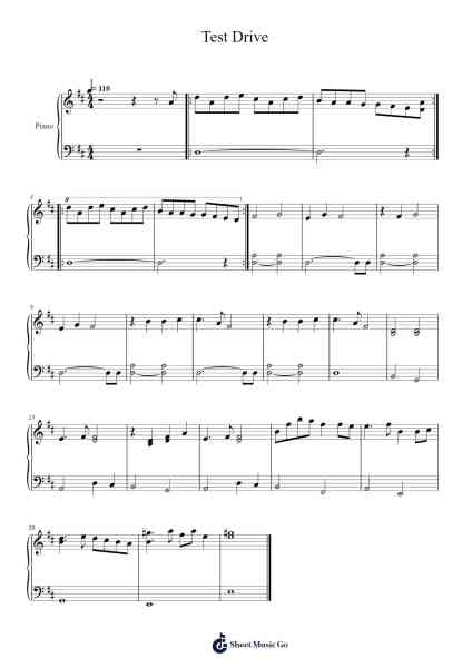 Test Drive Sheet Music by John Powell-Arr.Solin