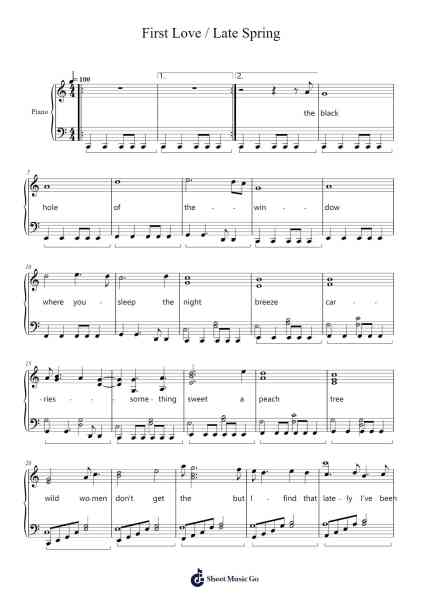 First Love / Late Spring Sheet Music by Mitski-Arr.Eming Birdreade