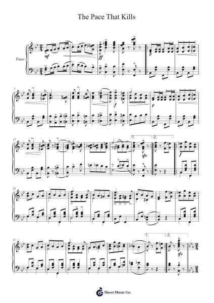 The Pace That Kills Sheet Music by Jacob Glogau-Arr.Mickmin