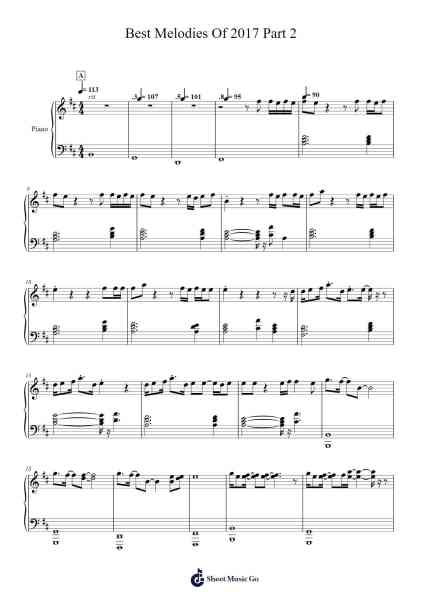 Best Melodies Of 2017 Part 2 Sheet Music by undefined-Arr.Seange Tayfy