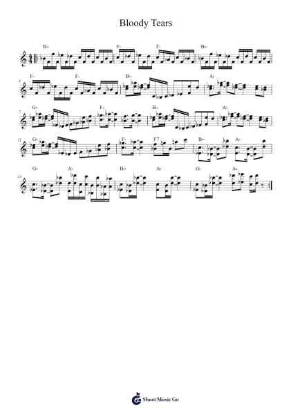 Bloody Tears Sheet Music by Kenichi Matsubara-Arr.Latbel Conler
