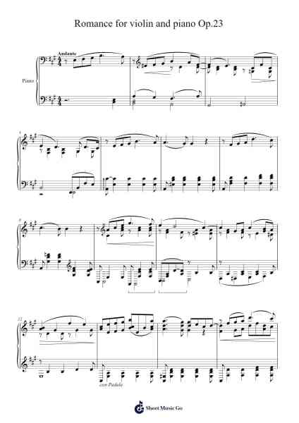 Romance for Violin and Piano, Op. 23 Sheet Music by Amy Marcy Beach-Arr.Graril