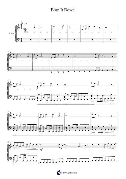 Burn It Down Sheet Music by Linkin Park-Arr.Cybing Gilldrew