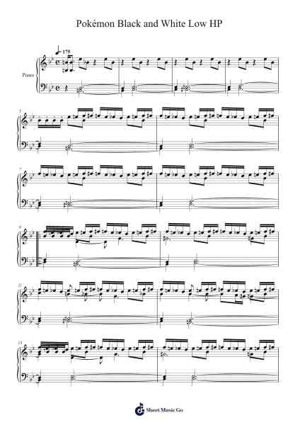 Pokémon Black and White low hp Sheet Music by Game Freak-Arr.Cugue Vebriel
