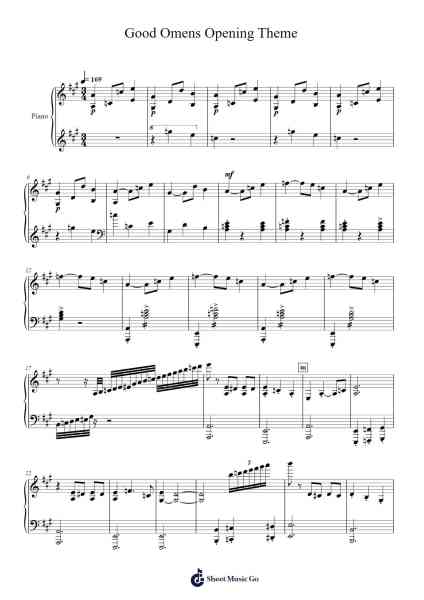 Good Omens Opening Theme Sheet Music by David Arnold-Arr.Warge