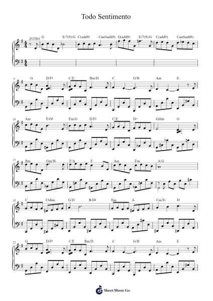 Todo Sentimento Sheet Music by Chico Buarque-Arr.Yalegus