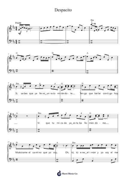 Despacito Sheet Music by Luis Fonsi-Arr.Petpenn