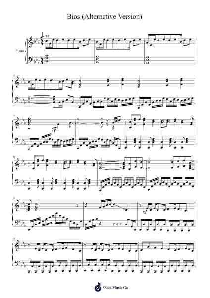 Bios (Alternative Version) Sheet Music by ryo-Arr.Rusmike Hudje