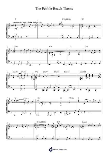 The Pebble Beach Theme Sheet Music by Vince Guaraldi-Arr.Jonesram Bonah