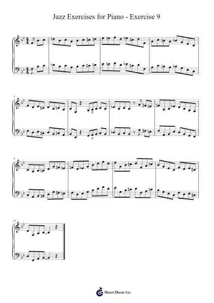 Jazz Exercises for Piano - Exercise 9 Sheet Music by Oscar Peterson-Arr.Charfra Tesscer