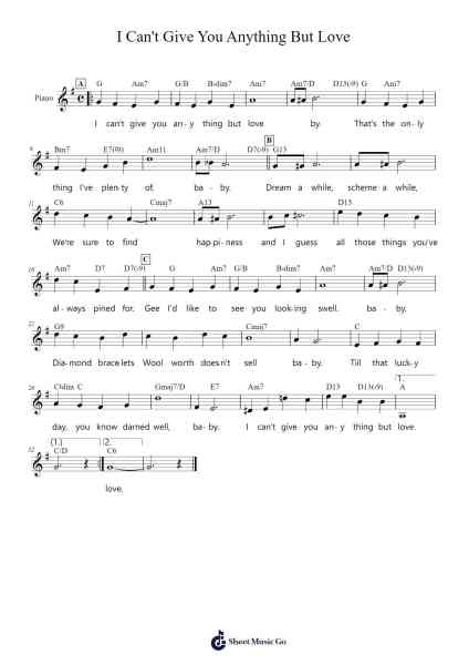 I Can't Give You Anything But Love Partitura de Billie Holiday-Arr.Jansean