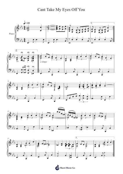 Cant Take My Eyes Off You Sheet Music by Bob Gaudio/Sandy Linzer-Arr.Brongus Chadkiel