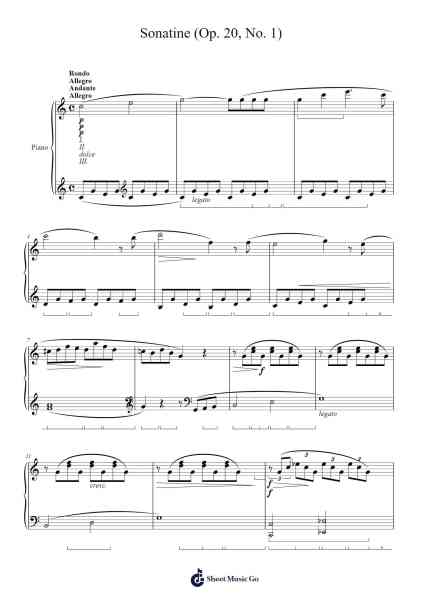 Sonatine in C Major, Op. 20, No. 1 Sheet Music by Friedrich Kuhlau-Arr.Consdia Debruth