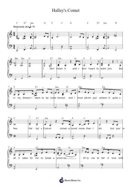 Halley's Comet Notas de música por Billie Eilish-Arr.Huxdia