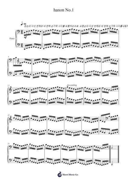 hanon No.1 Sheet Music by C. L. HANON-Arr.Rosworth