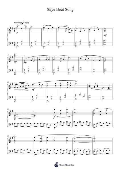 Skye Boat Song Sheet Music by Misc Traditional-Arr.Dunnnic