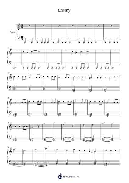Enemy Sheet Music by Imagine Dragons-Arr.Lynchric