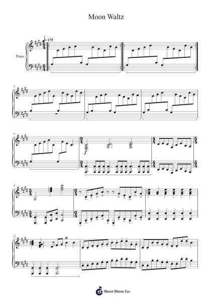 Moon Waltz Sheet Music by Vancrofts-Arr.Huxzie Dyjoy