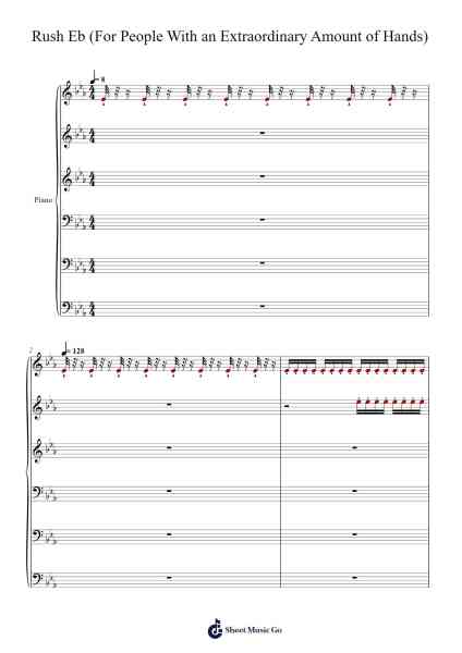 Rush Eb (For People With an Extraordinairy Amount of Hands) Sheet Music by undefined-Arr.Tateearl Grantbroad
