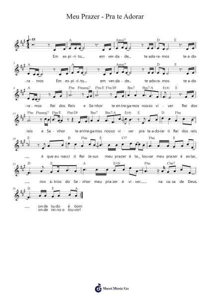 Meu Prazer - Pra te Adorar Sheet Music by Ministério Koinonya de Louvor-Arr.Brightfrances