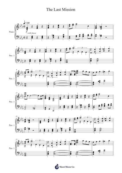 The Last Mission Sheet Music by Yoshihisa Hirano-Arr.Stilris Babty