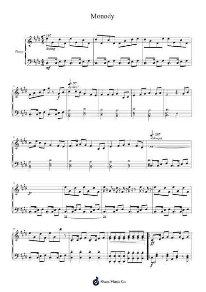 Monody Sheet Music by TheFatRat-Arr.Trollfax